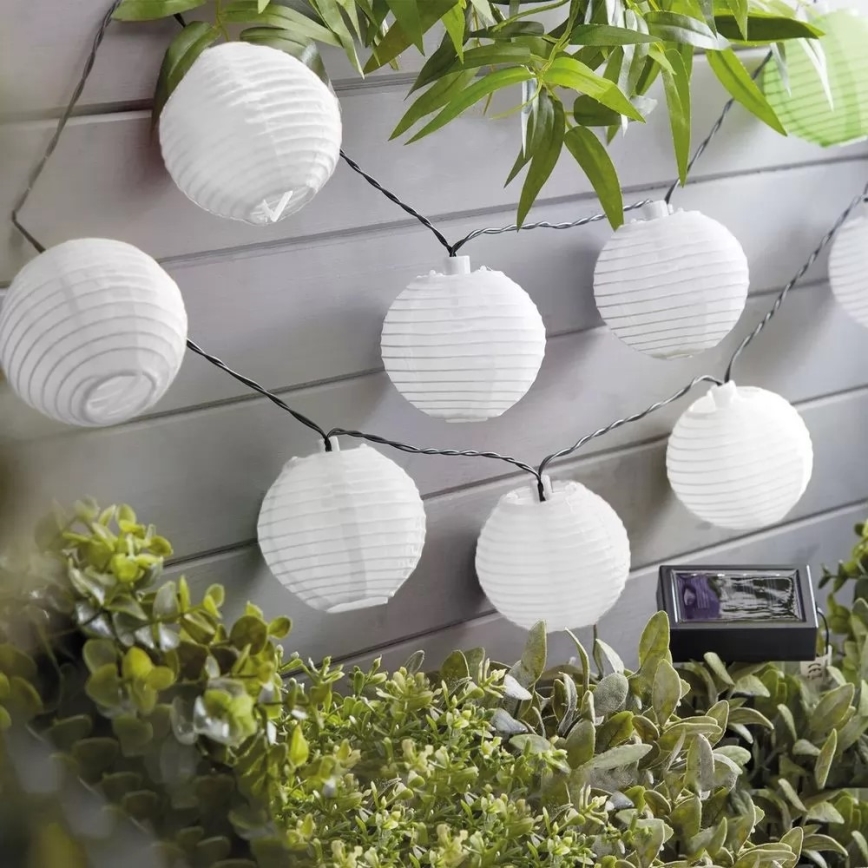 LED Łańcuch solarny 10xLED/1,2V 300mAh 3,7m IP44 zimna biel