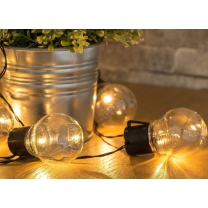 LED Łańcuch solarny 10xLED/2m IP44 ciepła biel