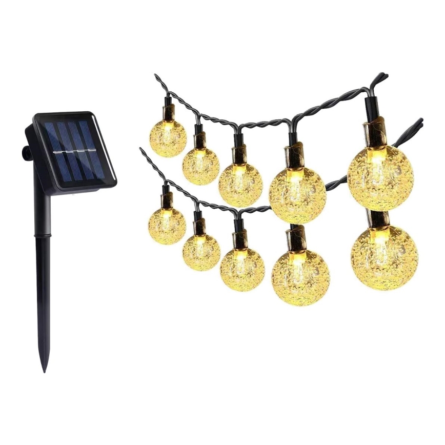 LED Łańcuch solarny 30xLED/0,12W/1,2V 1xAA 3000K IP44 400 mAh
