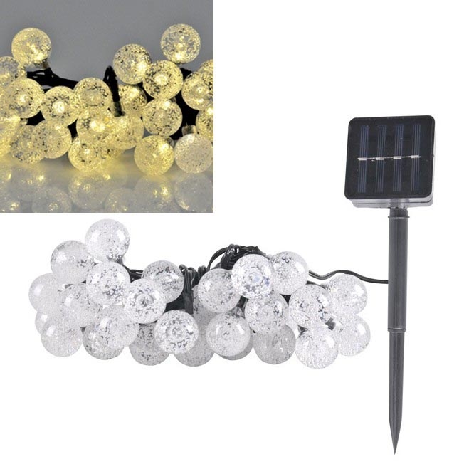 LED Łańcuch solarny 30xLED/8 funkcji 300 mAh 4,9m IP44 ciepła biel