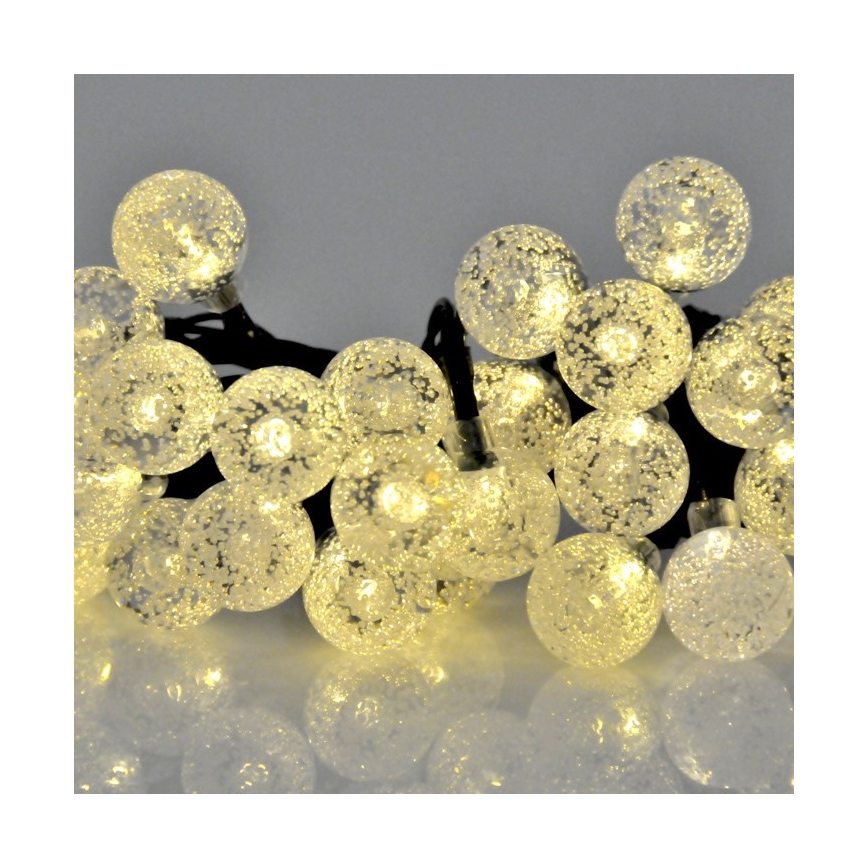 LED Łańcuch solarny 30xLED/8 funkcji 300 mAh 4,9m IP44 ciepła biel