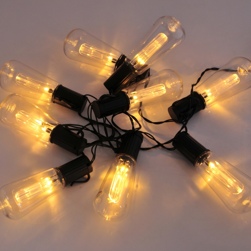 LED Łańcuch solarny EDISON 10xLED/1,2V 300 mAh 3,8 m IP44