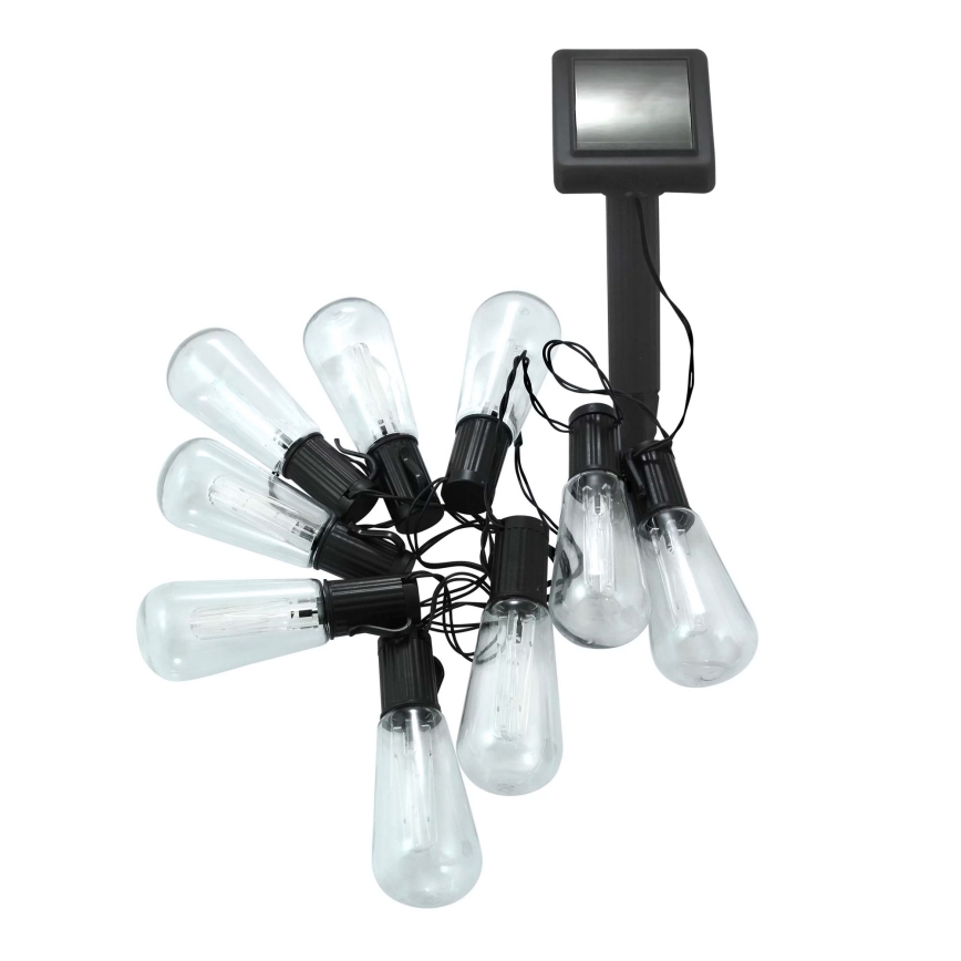 LED Łańcuch solarny EDISON 10xLED/1,2V 300 mAh 3,8 m IP44