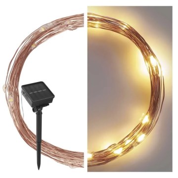 LED Łańcuch solarny LED/2,4W/1,2V 1xAA 15 m IP44 3000K 600 mAh