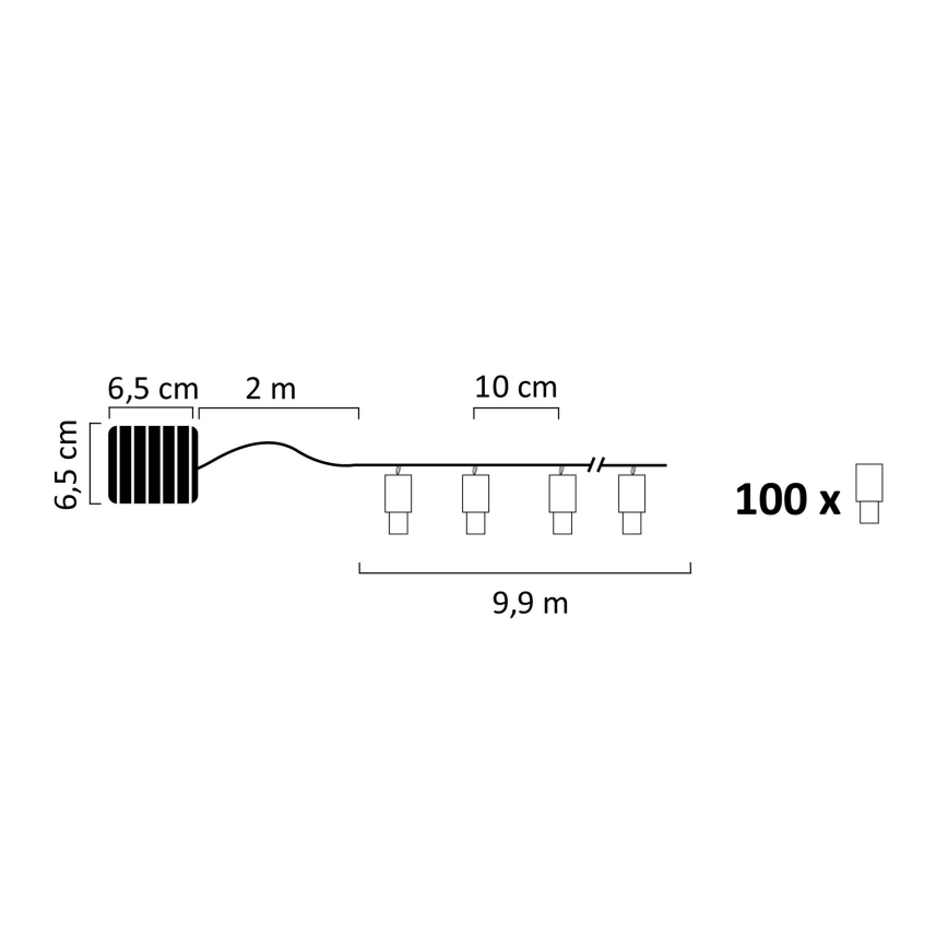 LED Łańcuch solarny SHINE MULTI 100xLED/1,2V 11,9 m IP44