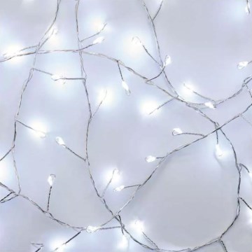 LED Łańcuch świąteczny 100xLED/3xAA 2,7 m zimna biel