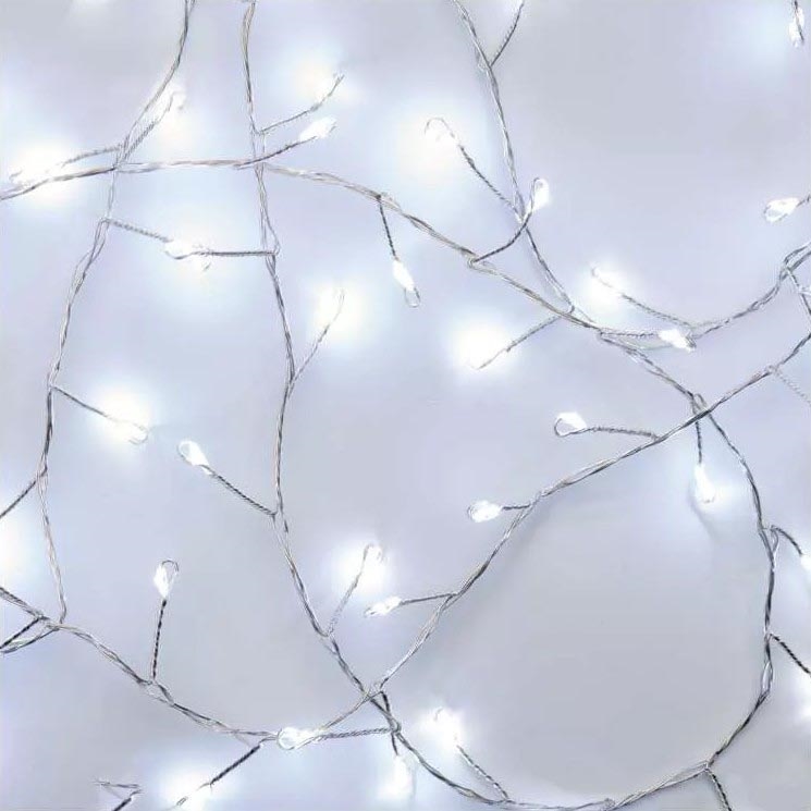 LED Łańcuch świąteczny 100xLED/3xAA 2,7 m zimna biel