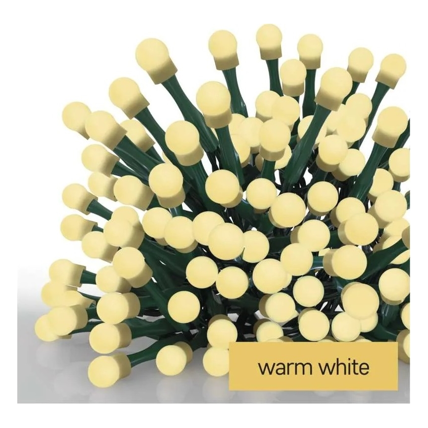 LED łańcuch świąteczny 200xLED/8 funkcji 20m IP44 ciepła biel