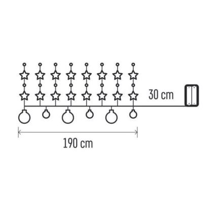 LED Łańcuch świąteczny 20xLED/2xAA 2,2 m ciepła biel