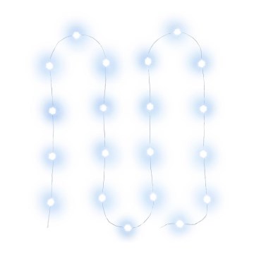 LED łańcuch świąteczny 20xLED/2xAA 2,3m zimna biel