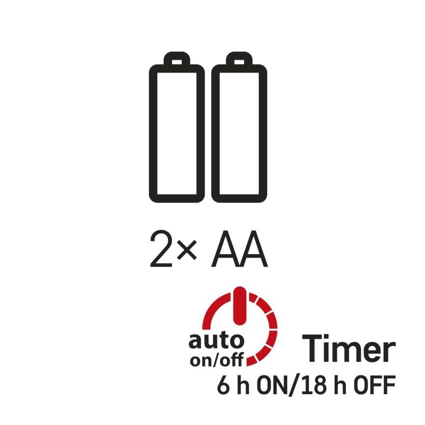 LED Łańcuch świąteczny 20xLED/2xAA 2,4m wielobarwny