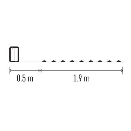 LED Łańcuch świąteczny 20xLED/2xAA 2,4m wielobarwny