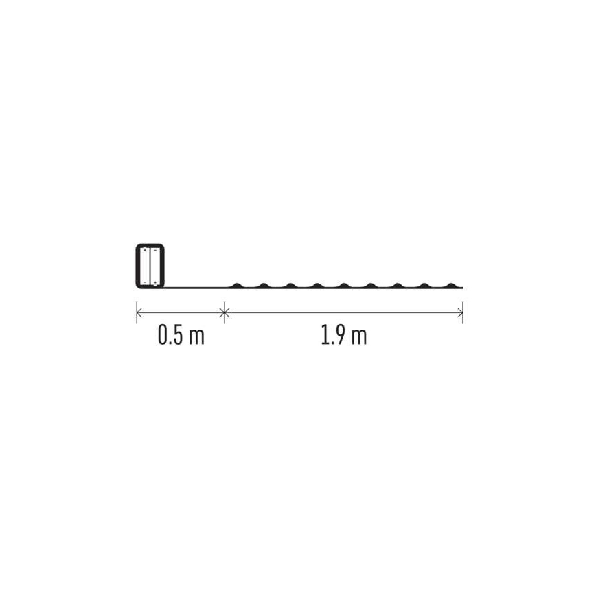 LED Łańcuch świąteczny 20xLED/2xAA 2,4m wielobarwny