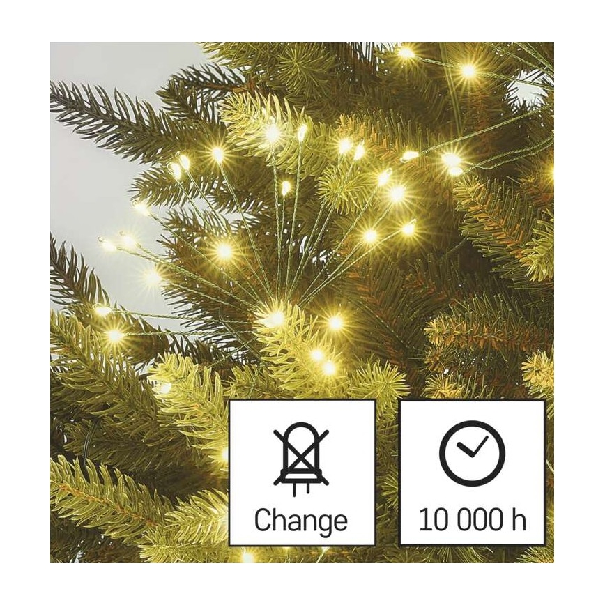 LED łańcuch świąteczny 300xLED 5,2+3 m ciepła biel