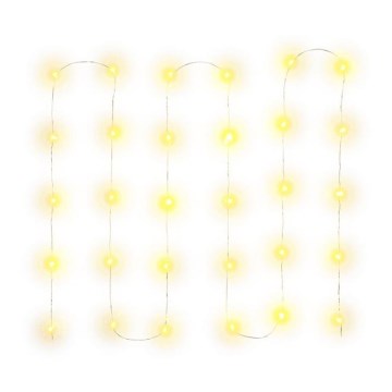 LED łańcuch świąteczny 30×LED, zasilanie 3×AA, 3,3 m, ciepłe białe światło
