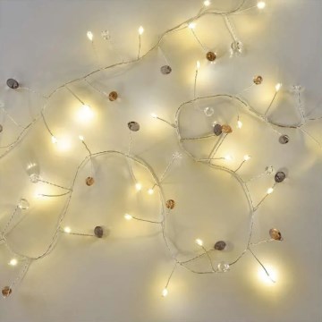 LED łańcuch świąteczny 40xLED/3xAA 1,5 m ciepła biała