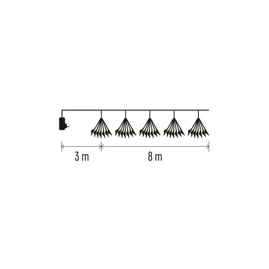 LED łańcuch świąteczny 450xLED/11m, ciepła biała