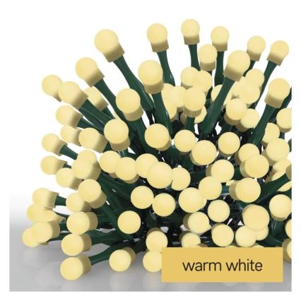 LED łańcuch świąteczny 80xLED/230V/8 funkcji 13m IP44 ciepła biała