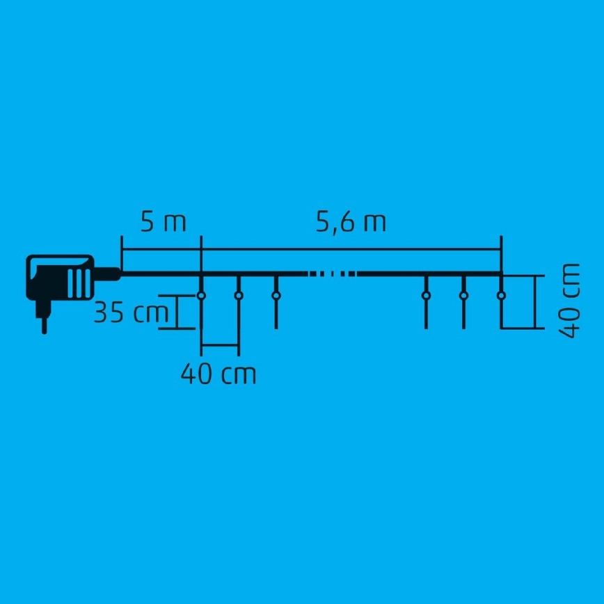 LED Łańcuch świąteczny zewnętrzny 360xLED 10,6m IP44 zimna biel