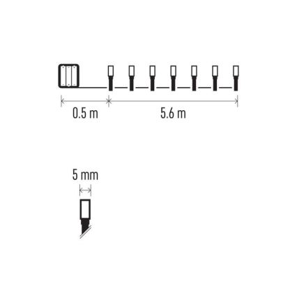 LED Łańcuch świąteczny zewnętrzny 80xLED/3xAA 6,1m IP44 ciepła biel