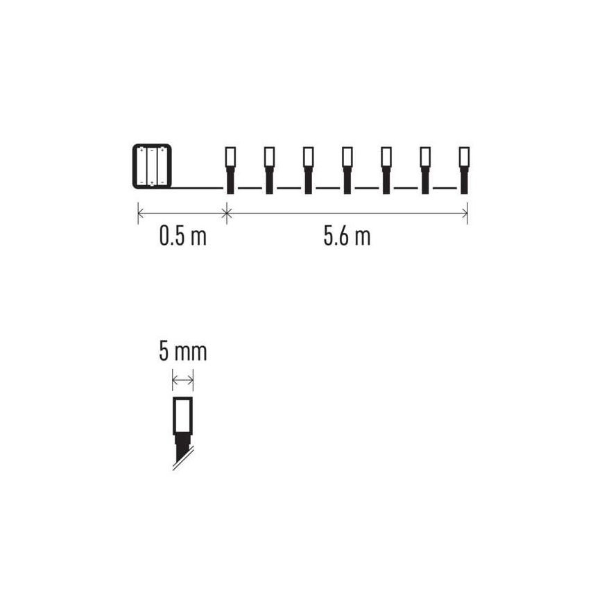 LED Łańcuch świąteczny zewnętrzny 80xLED/3xAA 6,1m IP44 ciepła biel