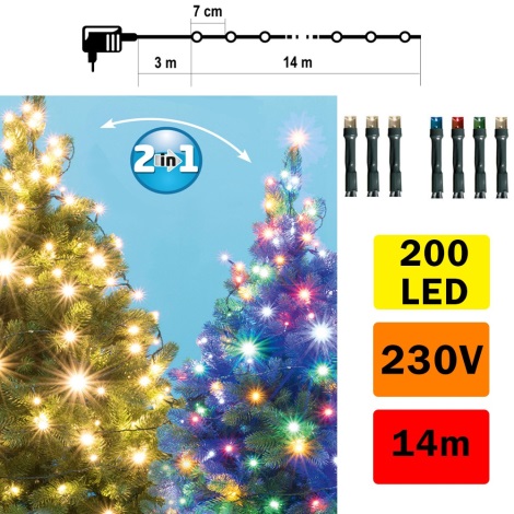 LED Łańcuch świąteczny zewnętrzny LED/230V IP44