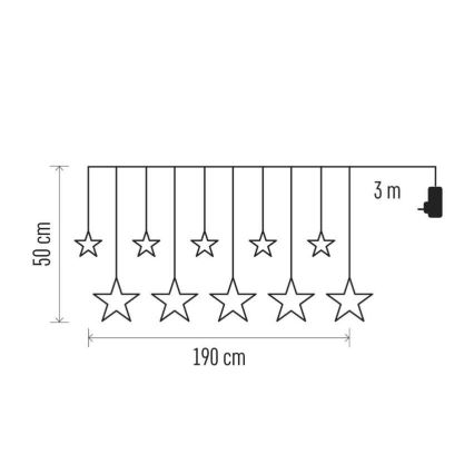 LED łańcuch zewnętrzny 125xLED/1,9m IP44 ciepła biała