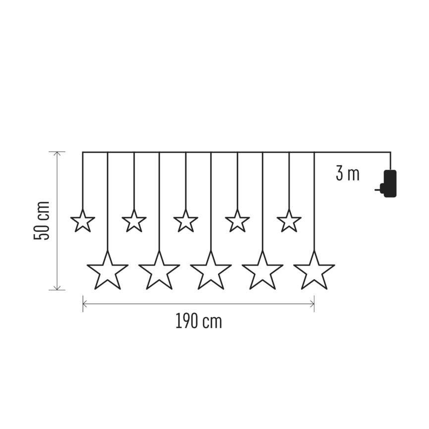 LED łańcuch zewnętrzny 125xLED/1,9m IP44 ciepła biała