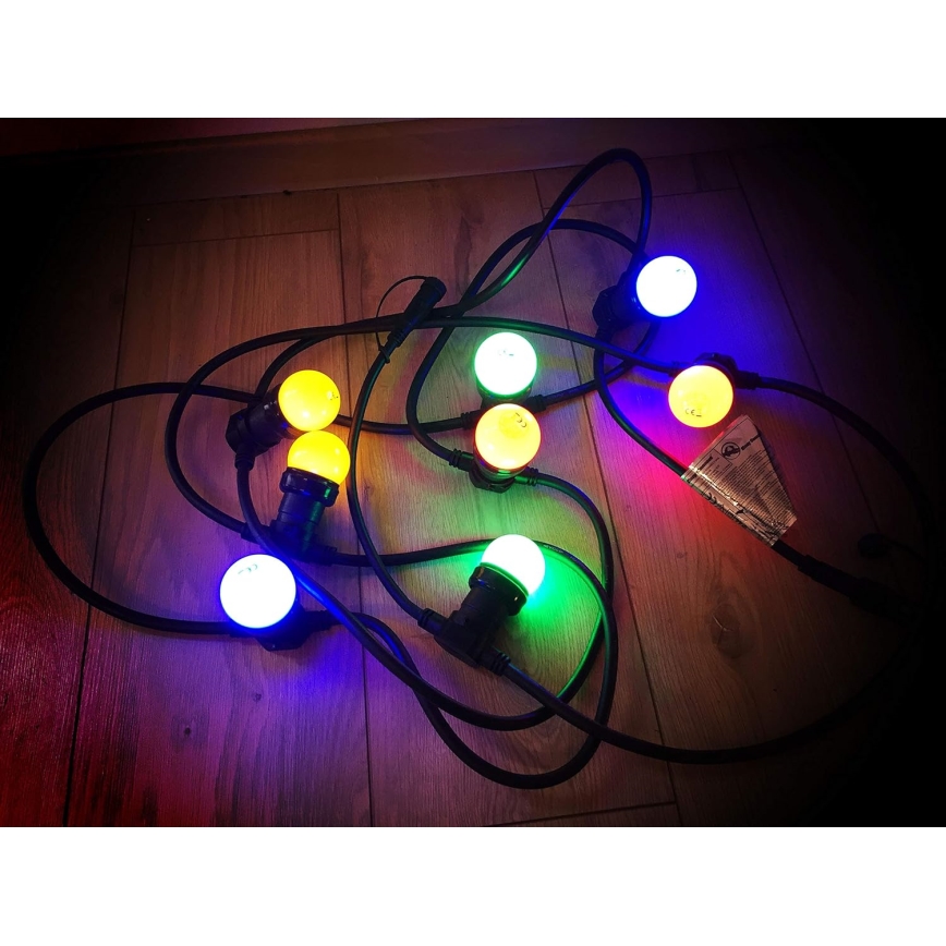 LED Łańcuch zewnętrzny EASY CONNECT 8xE27 5m IP44 wielobarwny