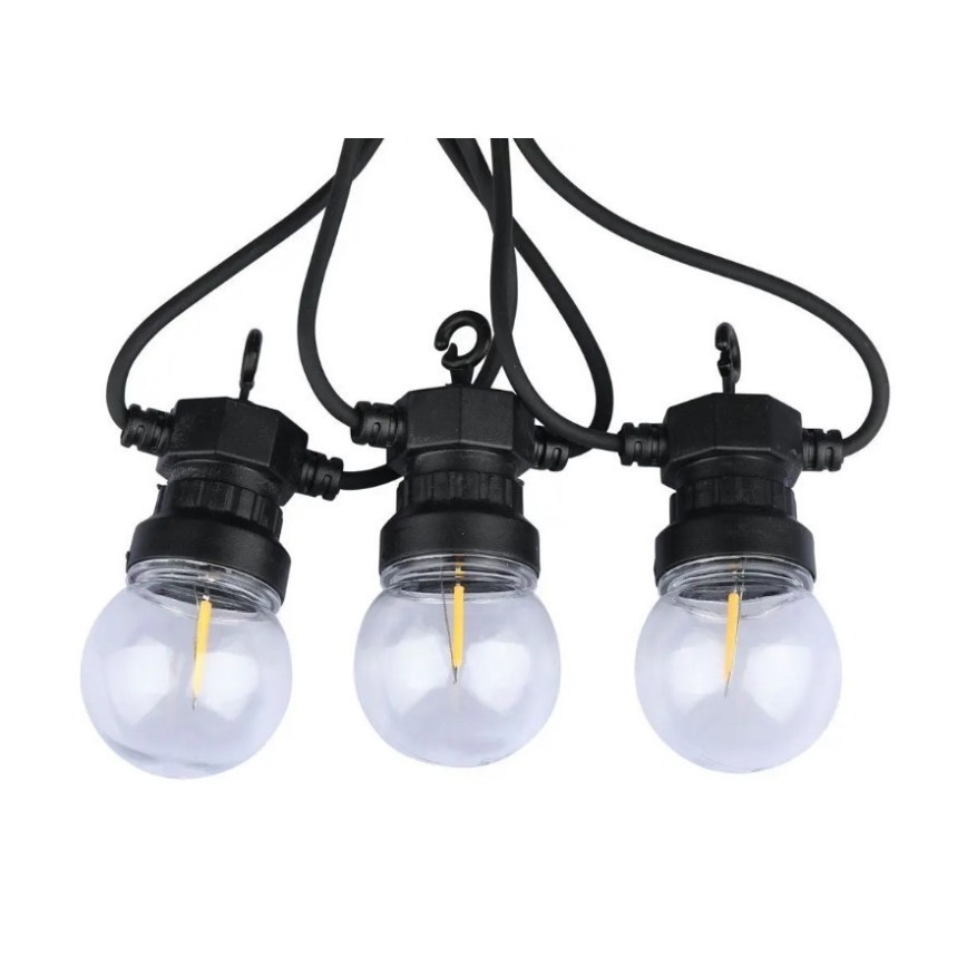 LED Łańcuch zewnetrzny STRING 5m 10xLED/0,4W/24/230V 3000K IP44