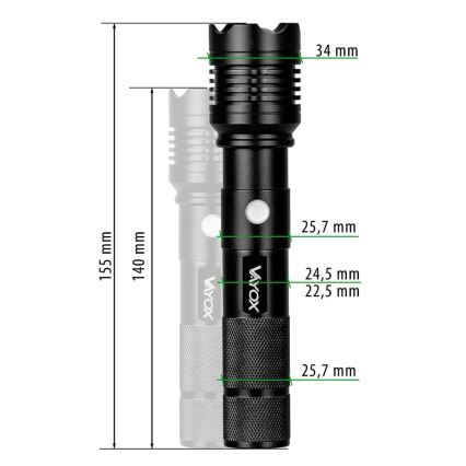 LED Latarka akumulatorowa LED/10W/5V IPX4 800 błyszcząca 1200 mAh