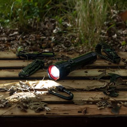 LED Ściemnialna latarka akumulatorowa z funkcją powerbanku LED/30W/5V IPX5 1060 błyszcząca 5000 mAh