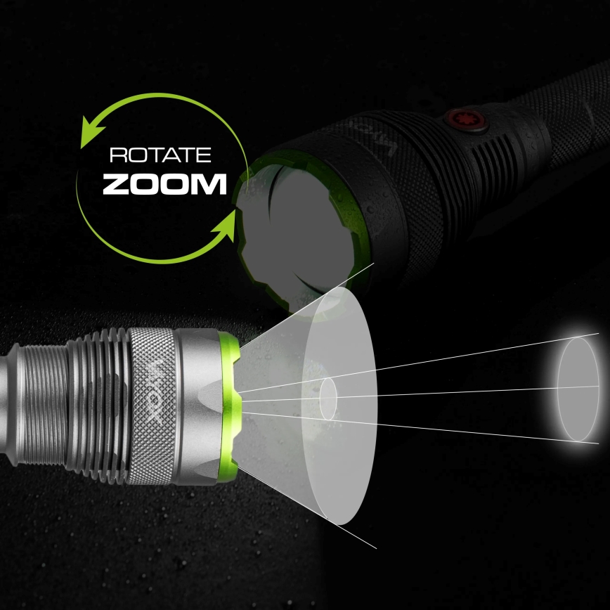 LED Ściemnialna akumulatorowa latarka z funkcją power banku LED/5V IPX7 10000 błyszcz. 2600 mAh