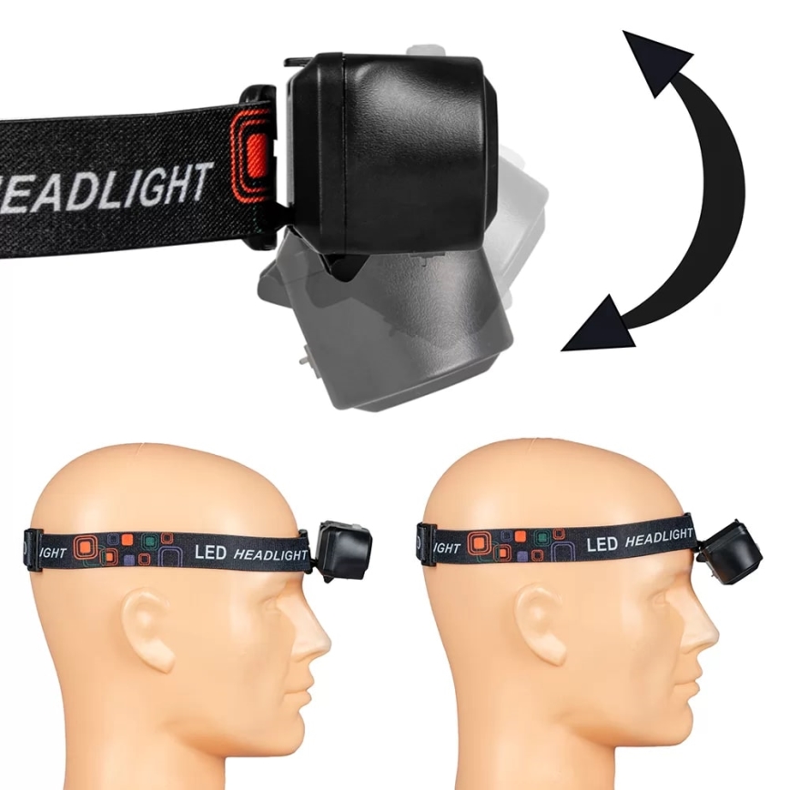 LED Regulowana czołówka ładowalna 2xLED/5V IP44 210 lm 2000 mAh