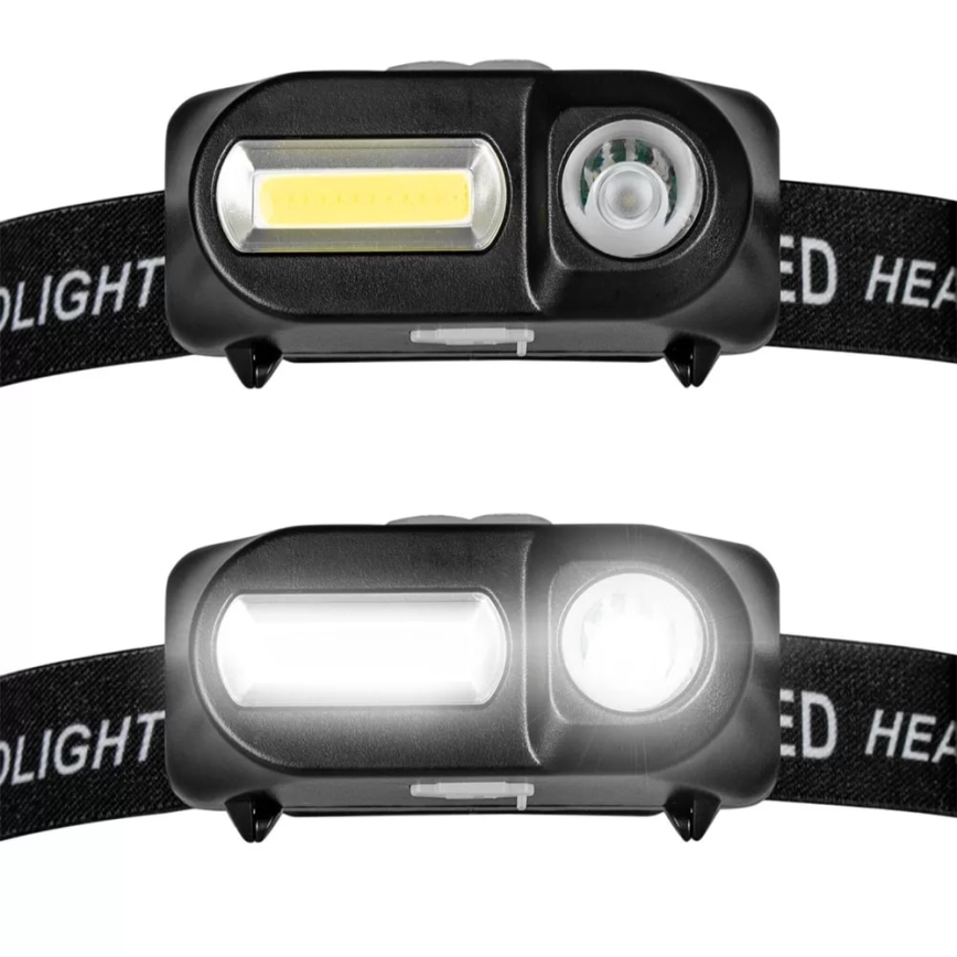 LED Regulowana czołówka ładowalna 2xLED/5V IP44 210 lm 2000 mAh