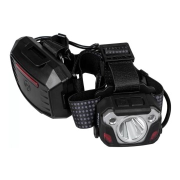 LED Latarka czołowa z regulacją jasności, czujnikiem, funkcją powerbanku i czerwonym światłem LED/10W/5V IP44 1200 lm 4000 mAh