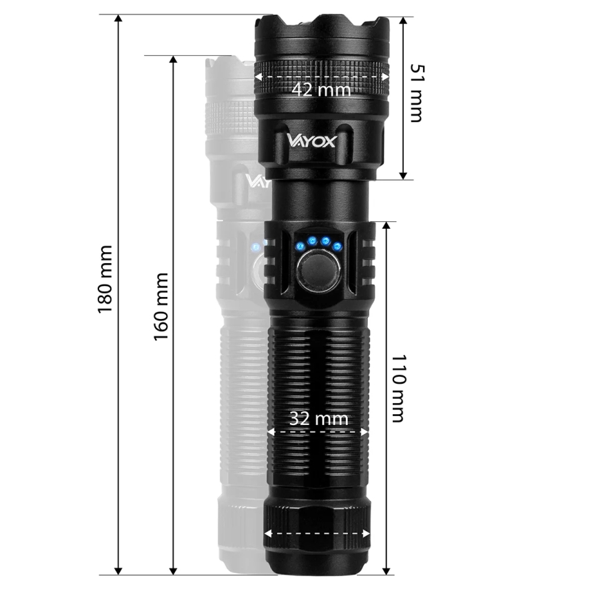 LED Latarka ładowalna ściemnialna z funkcją powerbanku LED/10W/5V IPX4 600 lm 2000 mAh