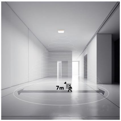 LED Lampa łazienkowa z czujnikiem ruchu i zmierzchu NIVERA LED/12W/230V IP54 3000/4000/6000K 22,5x22,5 cm biały + zdalne sterowanie