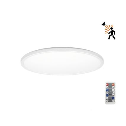 LED Lampa łazienkowa z czujnikiem ruchu i zmierzchu NIVERA LED/12W/230V IP54 3000/4000/6000K śr. 22,5 cm biały + zdalne sterowanie