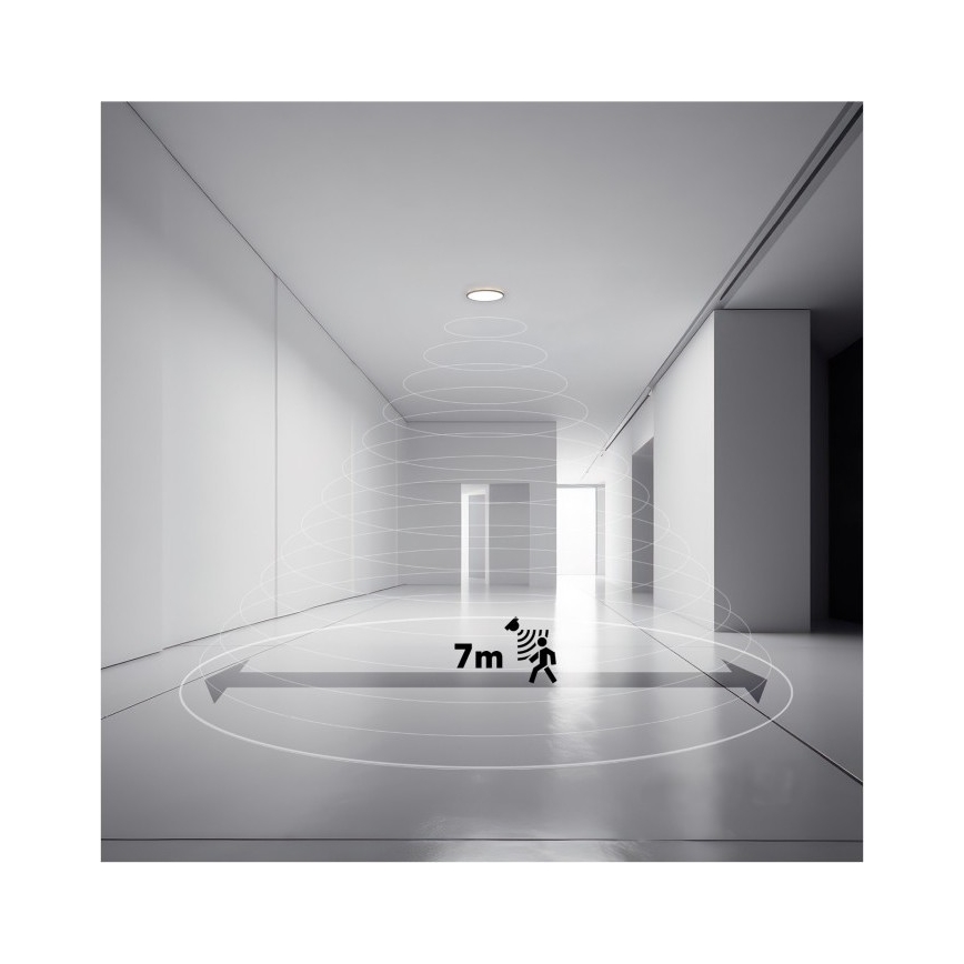 LED Lampa łazienkowa z czujnikiem ruchu i zmierzchu NIVERA LED/12W/230V IP54 3000/4000/6000K śr. 22,5 cm biały + zdalne sterowanie