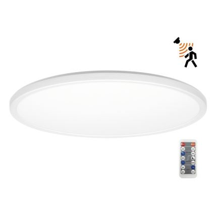 LED Lampa łazienkowa z czujnikiem ruchu i zmierzchu NIVERA LED/32W/230V IP54 3000/4000/6000K śr. 42 cm biały + zdalne sterowanie