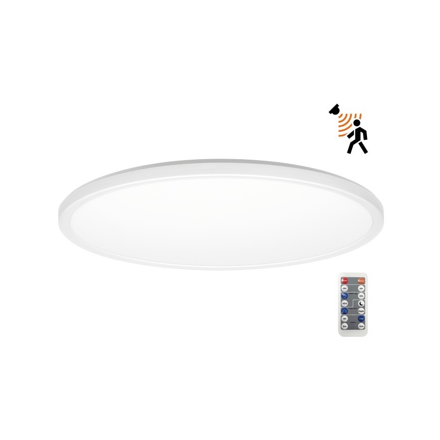 LED Lampa łazienkowa z czujnikiem ruchu i zmierzchu NIVERA LED/32W/230V IP54 3000/4000/6000K śr. 42 cm biały + zdalne sterowanie