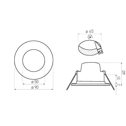 LED Łazienkowa oprawa wpuszczana BONO LED/5W/230V 3000K IP65 czarny