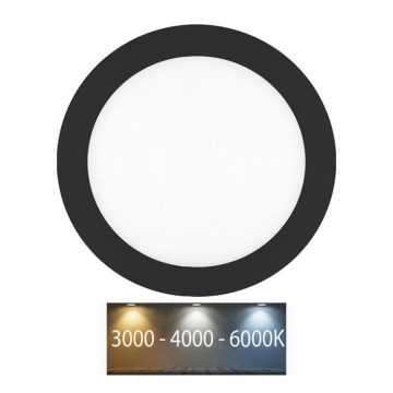 LED Łazienkowa oprawa wpuszczana LADA LED/18W/230V 3000/4000/6000K śr. 22 cm IP44 czarna