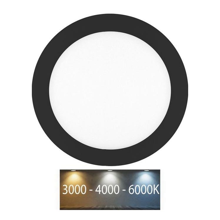 LED Łazienkowa oprawa wpuszczana LADA LED/18W/230V 3000/4000/6000K śr. 22 cm IP44 czarna