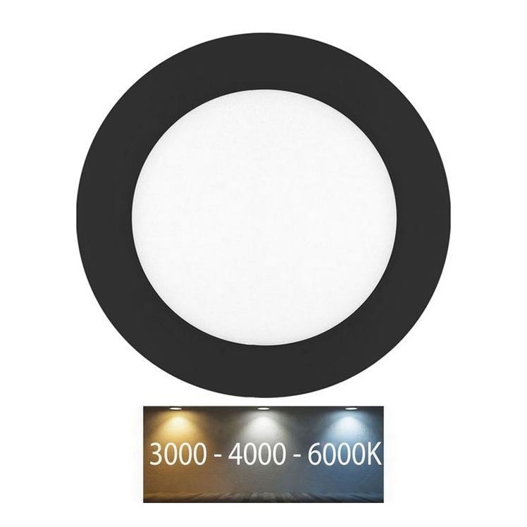 LED Łazienkowa oprawa wpuszczana LADA LED/6W/230V 3000/4000/6000K śr. 12 cm IP44 czarna