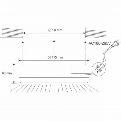 LED Łazienkowa oprawa wpuszczana LED/10W/230V 4000K biały IP44