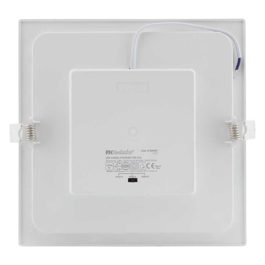 LED Łazienkowa oprawa wpuszczana LED/18W/230V 3000/4000/6000K IP44