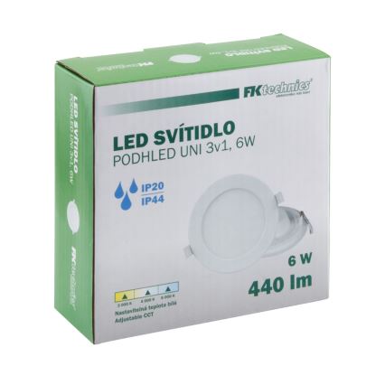 LED Łazienkowa oprawa wpuszczana LED/6W/230V 3000/4000/6000K IP44