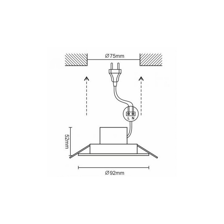 LED Łazienkowa oprawa wpuszczana LED/7W/230V 4000K biały IP44